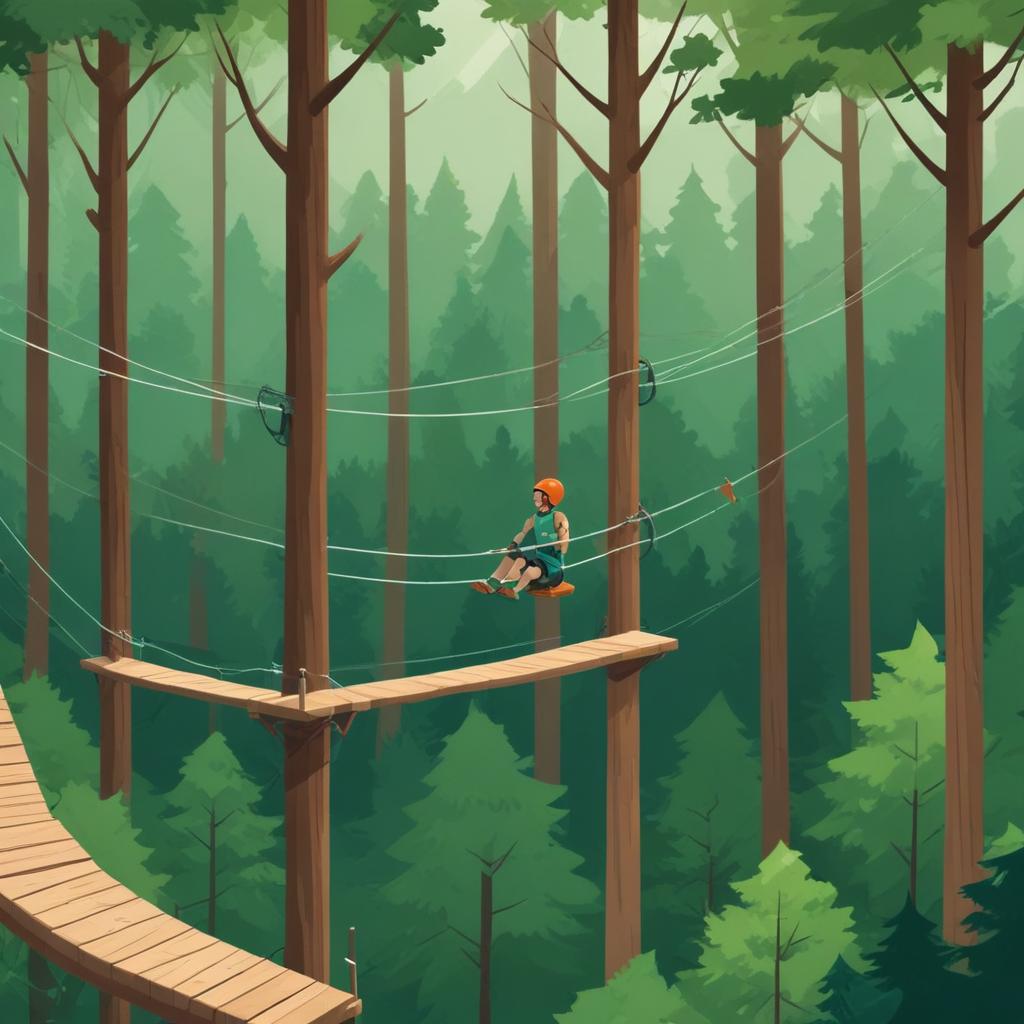 Parques de aventura com tirolesa