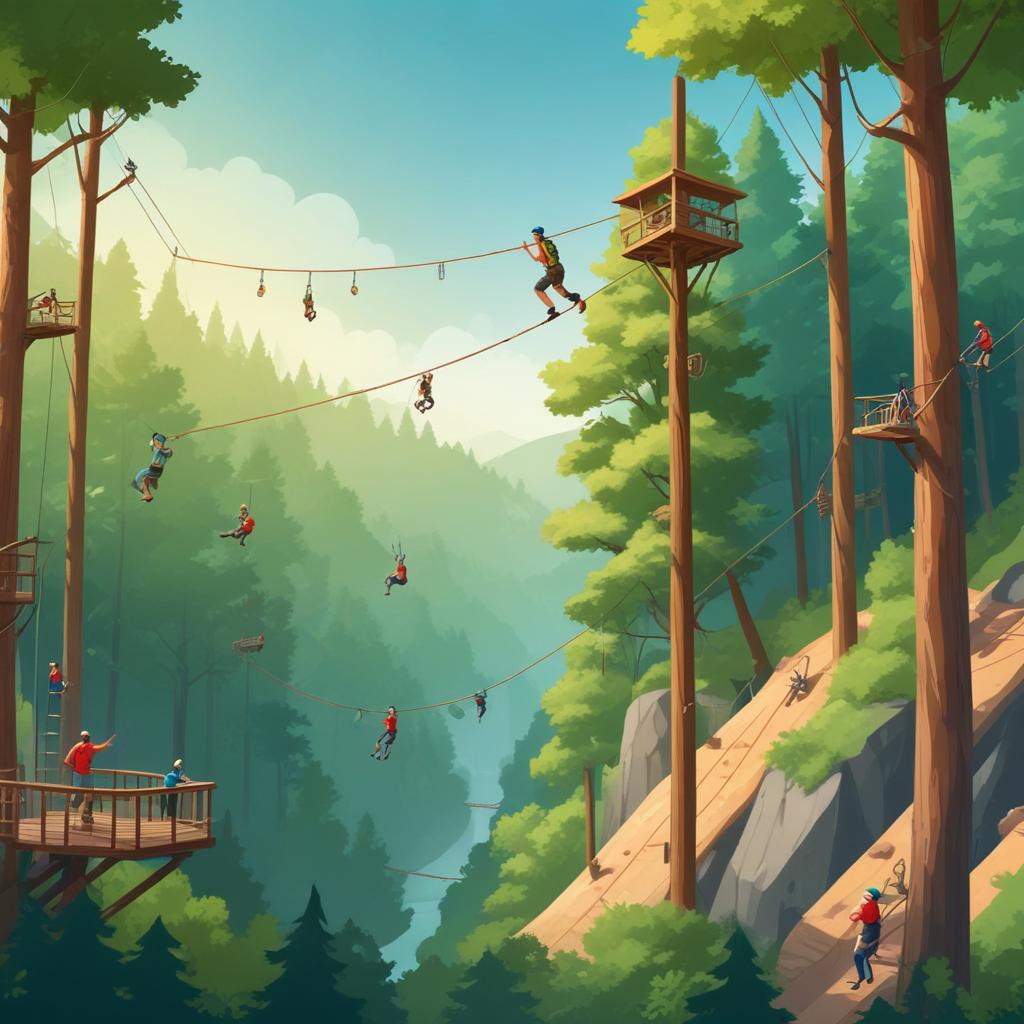 Atividades mais populares em parques de aventura
