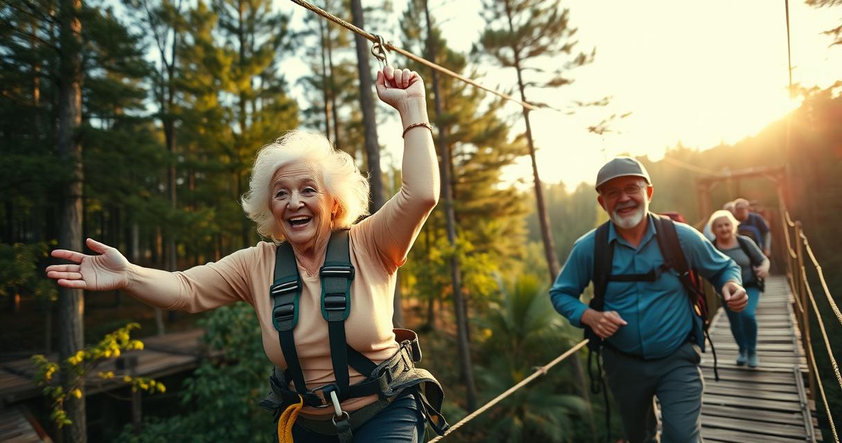 Parques com aventura para terceira idade — Histórias Inspiradoras de Aventureiros da Terceira Idade