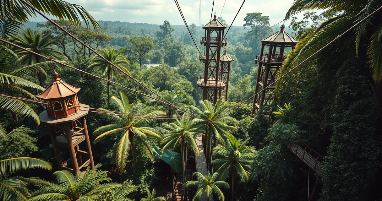 Os melhores desafios de tirolesa e escalada no Eko Adventure Park