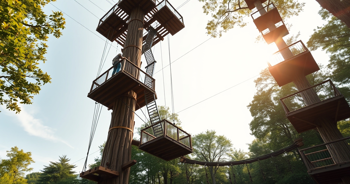 Escalada em parques de aventura
