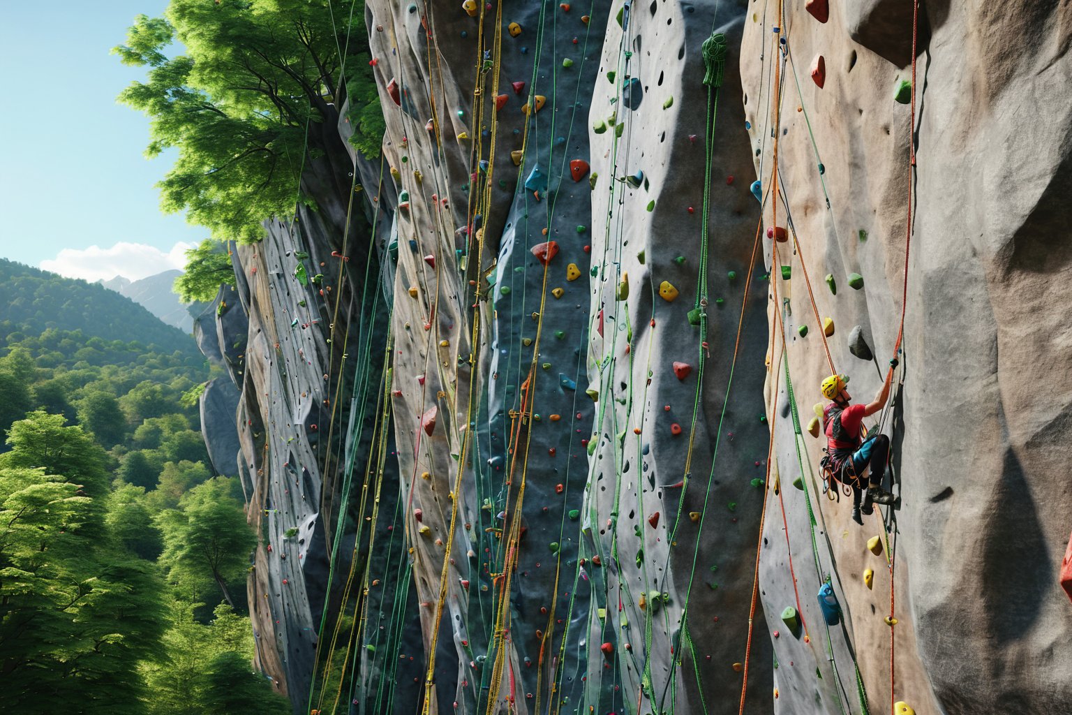 Tipos de escalada encontrados em parques de aventura